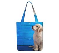 Zouey Borsa tote in tela per donna, borse a tracolla capienti, borse tote riutilizzabili per la spesa, cucciolo di Golden Retriever