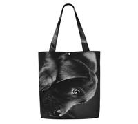 Zouey Borsa tote in tela per donna, borse a tracolla capienti, borse tote riutilizzabili per la spesa, simpatico cane labrador nero