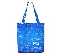 Zouey Borsa tote in tela per donna, borse a tracolla capienti, borse tote riutilizzabili per la spesa, insegnante di scienze, elementi divertenti, tavola periodica