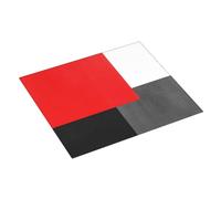 Zouey Tappetino scolapiatti assorbente per lavello da cucina, blocco geometrico rosso grigio nero e bianco, 41 x 46 cm