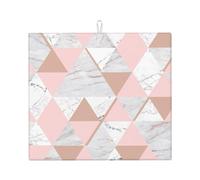 Zouey Tappetino scolapiatti assorbente per lavello da cucina, tappetino scolapiatti, tappetino scolapiatti grigio e rosa oro marmo diamante, 41X46 cm