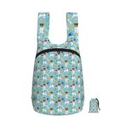 Zouey Zaino pieghevole in poliestere, portatile, da viaggio e riutilizzabile, ideale per lo shopping, con cerniere. Giocattoli per cani Jack Russell, per gli amanti dei cani Jack Russell.