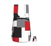 Zouey Zaino pieghevole in poliestere, portatile, da viaggio e riutilizzabile, ideale per lo shopping, con cerniere, disponibile nei colori rosso, nero, grigio e bianco.