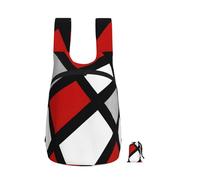 Zouey Zaino pieghevole in poliestere, portatile, da viaggio e riutilizzabile, ideale per lo shopping, con cerniere, disponibile nei colori rosso, grigio, nero e bianco.