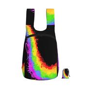 Zouey Zaino pieghevole in poliestere, portatile, riutilizzabile, ideale per viaggi e shopping, con cerniere, Love Wins Rainbow.