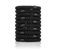 ZOUIQSS Elastici per capelli da donna/ragazza, confezione da 10 fasce intrecciate, multicolore, per capelli spessi e ricci (nero)