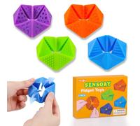 Zourglow 4 Pezzi Fidget Toys, Giocattoli Fidget Texturizzati Anti Stress | Gioco Sensoriale Calmante per ADHD e Autismo, Rilassante per Bambini e Adulti per Scuola, Ufficio e Viaggi