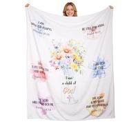 Zourglow Coperta cristiana, morbida e ispiratrice regalo per battesimo, prima comunione e cresima, accogliente coperta da preghiera per donne, ragazze adolescenti, figlia, ricordo religioso per