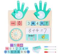 Zourglow Matematici Montessori per 3-6 Anni, Giocattoli Educativi Contare con Blocchi Numerici, Insegnamento Orologio, Giocattolo di Matematica in Legno Regalo per Bambini Bambina 3 4 5 Anni