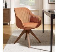 Zouron Sedia da pranzo in legno, sedia da pranzo girevole (360°), sgabello da cucina, sgabello da ufficio, sedia da studio,arancione