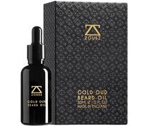 ZOUSZ Gold Oud Olio Barba Uomo - Olio da Barba Crescita Uomo con Argan e Avocado - Profumo Sandalo - Ammorbidisce e Rinforza - Flacone 30 ml