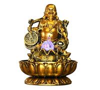ZOUTACHENG Creative Desktop Decoration Tabletop Water Fountain Feng Shui Buddha Statue Desktop Decoration Waterfall Fountain Living Room Office Desktop Fountain Creative Humidifier with (B) (A)