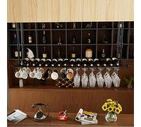 ZOUTYI Portabottiglie da soffitto, porta calici neri per tazze e calici in vetro, ripiano per bottiglie di vino rosso, organizer decorativo per display per bar e ristoranti (dimensioni: 60x30 cm)