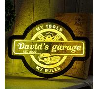 zouwii Insegna Al Neon Per Garage Personalizzata, Segno LED Del Garage, Cartello Luminoso Per Garage,segno Di Garage Personalizzato Per Uomo,garage Segno Per Papà,regalo Garage Personalizzato