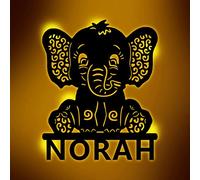 zouwii Luce Notturna Personalizzata Con Elefante Con Nome, Regali Per Il Battesimo Del Neonato Per Ragazzi E Ragazze Lampada Lunare Luce Notturna Personalizzata Con Elefante Assonnato