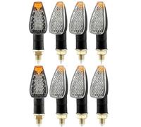ZOUWZIOU Indicatori direzione Indicatori di direzione per moto, 14 LED, indicatori di direzione ambrati, per moto, 12 V/24 V, M10, 2 pezzi/set
