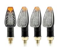 ZOUWZIOU Indicatori direzione Indicatori di direzione per moto, 14 LED, indicatori di direzione ambrati, per moto, 12 V/24 V, M10, 2 pezzi/set