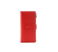 zouxangzz Leggero Lusso Semplice Portafoglio Lungo Delle Donne Grande Banconota Pochette Squisita Bella Grande Capacità Card Money Clip, Rosso, L, Classico