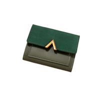 zouxangzz Portatile Tri-fold Signore Portafoglio Carino Breve Studente Sacchetto di Carta Dell'unità di elaborazione del cuoio semplice, Verde, S, Moderno