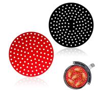 Zovator 2 Pezzi Rotondo Riutilizzabile Aria friggitrice Rivestimenti, 8 Pollici Antiaderente friggitrice Aria tappetini friggitrice Facile da Pulire Vapore Rivestimenti per Cucina Cottura