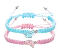 Zovator Braccialetti coordinati a farfalla, 2 braccialetti regolabili per migliori amici, per bambini, ragazze e donne, grazioso braccialetto dell'amicizia con ciondolo a forma di farfalla, per donne