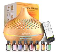 ZOVHYYA Diffusore di Oli Essenziali 500 ml con Telecomando e 4 Timer
