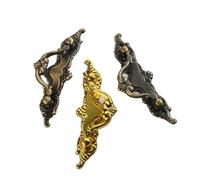 Zovloer Maniglie in bronzo per armadietti, 12 pezzi, in lega di zinco, per cassetti della cucina, pomelli antichi per armadi (nero)