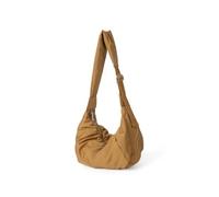 ZOVYRON Mezzaluna - Borsa a tracolla da donna, in nylon, a mezza luna, leggera, con tracolla larga regolabile, per viaggi, lavoro e uso quotidiano, Marrone, medium