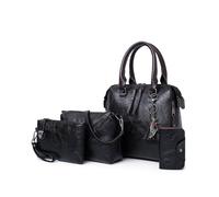 ZOVYRON Set di 4 borse da donna vintage in finta pelle, borsa a tracolla media, borsa a tracolla, pochette coordinate e porta carte di credito, combinazione organizzata per lavoro, quotidiano e viaggi