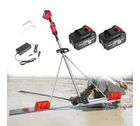 Zowdrix Kit per Massetto A Batteria, Massetto Vibrante per Calcestruzzo con Regolazione A 9 velocità E Display di Potenza, per Cantieri Edili 2*Battery-1.5M