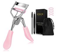 Zowor Bigodino per ciglia con pettine, adatto a tutti i piegaciglia ricurvi a forma di occhio, naturale e di lunga durata, regalo per trucco da donna (rosa)