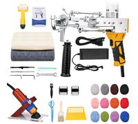 ZOWWFAST Kit pistola tufting tappeto con kit trimmer tappeti, pistola antiscivolo con display digtiale della velocità, macchina tufting con panno tufting |filato|kitroll|spazzola (giallo)