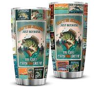 ZOXIX Tazza da caffè con scritta in lingua inglese "Don't Be Jealous Just Because You Cant Catch Fish Like Me Fisher", con stampa vintage, in acciaio inox, idea regalo per uomo amante del pesce