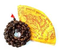 ZOXXIE Semi di loto Kamal Gatta Japa Mala con sacchetto Gomukh originale 108+1 perline regalo religioso, nero