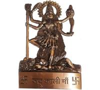 ZOXXIE Statua tradizionale fatta a mano in metallo marrone Dea Kali Mata/Murti per pooja, tempio Home-Office