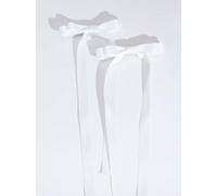 ZOYA Premium Eleganti fermagli per capelli bianchi a forma di fiocco, in raso, ideali per ogni occasione