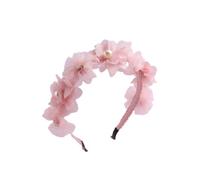 ZOYA Premium Fascia per capelli da cerimonia per bambina con applicazioni floreali Rosa
