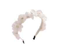 ZOYA Premium Fascia per capelli elegante da cerimonia con applicazioni floreali Bianco