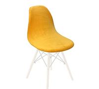 Zoyay Coprisedia con Schienale Elasticizzato Lavabile Fodere Sedie Ufficio, Senza Braccia Coprisedie per Sala da Pranzo Ristorante, Hotel, Cucina, Decorazione per Casa,Giallo,4 PZ