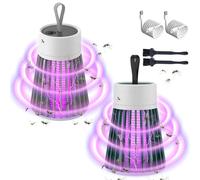 ZOYDP 2PCS Mozzguard Mosquito Zapper, Lampada Zanzare Batteria 1200mAh, UV Mosquito Killer Lampada Antizanzare, USB Ricaricabile, per Giardino, Interni, Campeggio, Attira Zanzare a 360°, Grigio,Verde