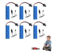 ZOYDP 6 Pezzi 14500 Batteria Agli Ioni 3.7v, 500mAh Batteria Litio 3.7V con 6 Caricatori USB SM-2P Plug, Batteria Ricaricabile 14500 per Auto RC, Carri Armati, Passeggini, Barche, Robot