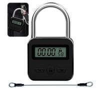 ZOYDP Smart Time Lock, Lucchetto Smart con LCD Display, Lucchetto Antiscasso Ricaricabile USB, Blocco Tempo Massimo 99 Ore per Prevenire le Cattive Abitudini (Nero)