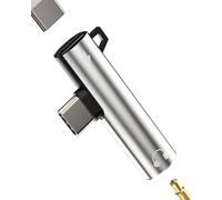 zoyuzan 153-tp-iPhone 15 Pro Max Plus Adattatore audio USB-C a 3,5 mm 2 in 1 Tipo C Dongle DAC Jack per cuffie AUX Splitter compatibile per Samsung Galaxy Apple iPad 10, Air4/5 、
