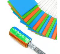 Zozen 100 Pack bandierine da giardino, 38 x 10 x 13 cm,bandiere paesaggistiche E' arancione, Verde, blu bandiere di irrigazione/per giardini, Utilizzato con il telemetro.