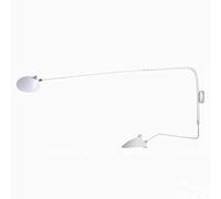 Zozmy Lampada da Parete Bianca Vintage Industriale Orientabile Lungo Braccio Lampada da Comodino Lampada da Lettura con Interruttore Metallo Applique da Parete E14 * 2 Soggiorno Studio,120+65cm