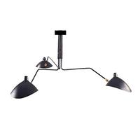 Zozmy Plafoniera Stile Country Lampada Industriale Vintage Retrò Creativo 3 Fiamme Orientabile Braccio Lungo Lampada da Soffitto Metallo Girevole Nero Paralume E27*3 Luci del Soggiorno,C