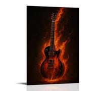 ZOZO HOUSE Burning Musical Guitar - Tela da 40 x 60 cm