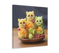 ZOZO HOUSE Cats Carved from Various Fruits - Tela da 50 x 50 cm