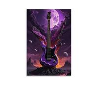 ZOZO HOUSE Guitar on The Crater - Decorazione murale, 50 x 75 cm