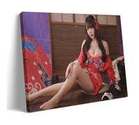 ZOZO HOUSE Pittura sexy Asian Model Girl Sitting on The Floors, 20 x 30 cm